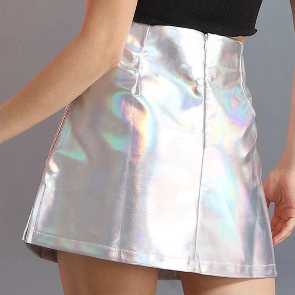 NWT shein zip back split hem pu leather sk… - Picture 5 of 15